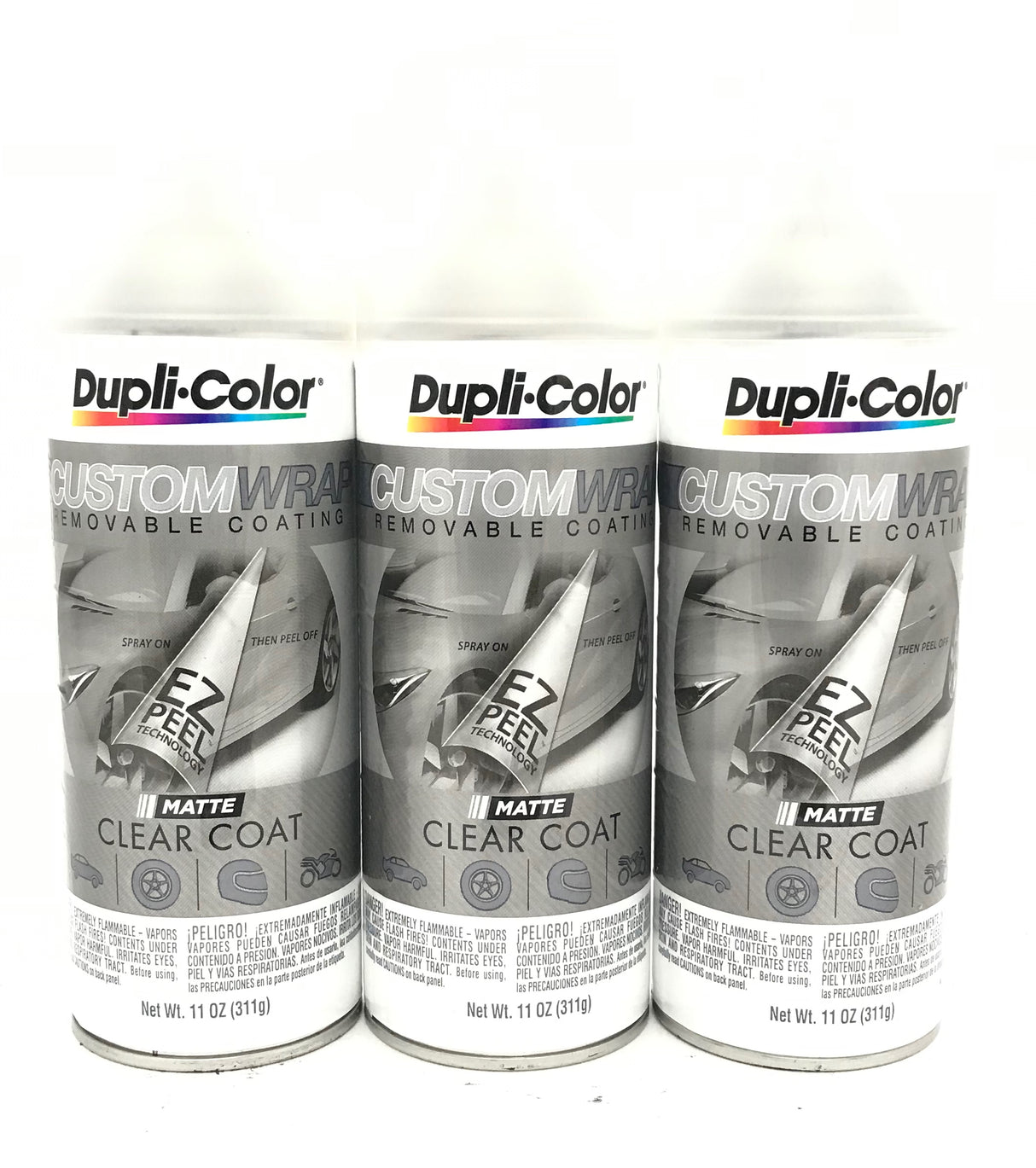Duplicolor CWRC900 - 3 Pack Custom Wrap Removable Paint Matte Clear - 11oz