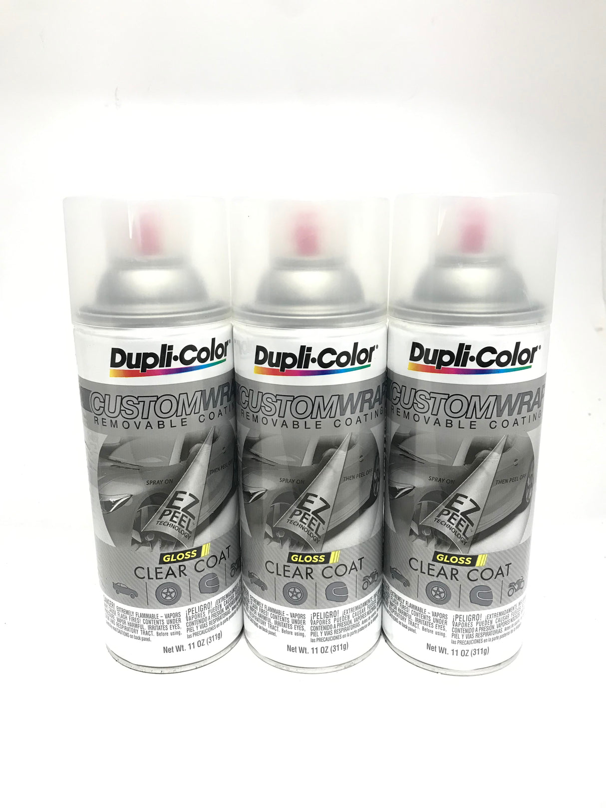 Duplicolor CWRC901 - 3 Pack Custom Wrap Removable Paint Gloss Clear - 11oz