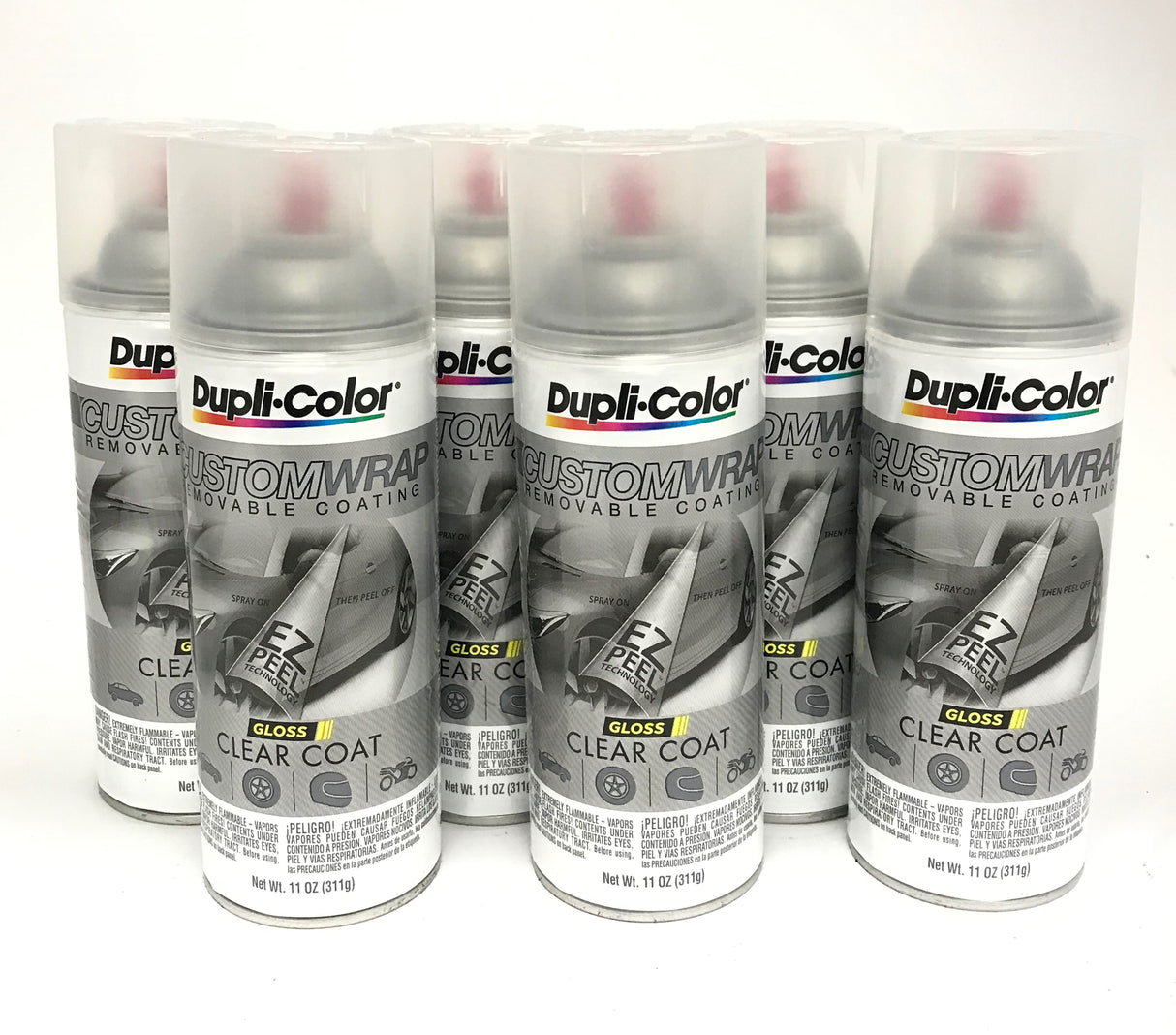 Duplicolor CWRC901 - 6 Pack Custom Wrap Removable Paint Gloss Clear - 11oz