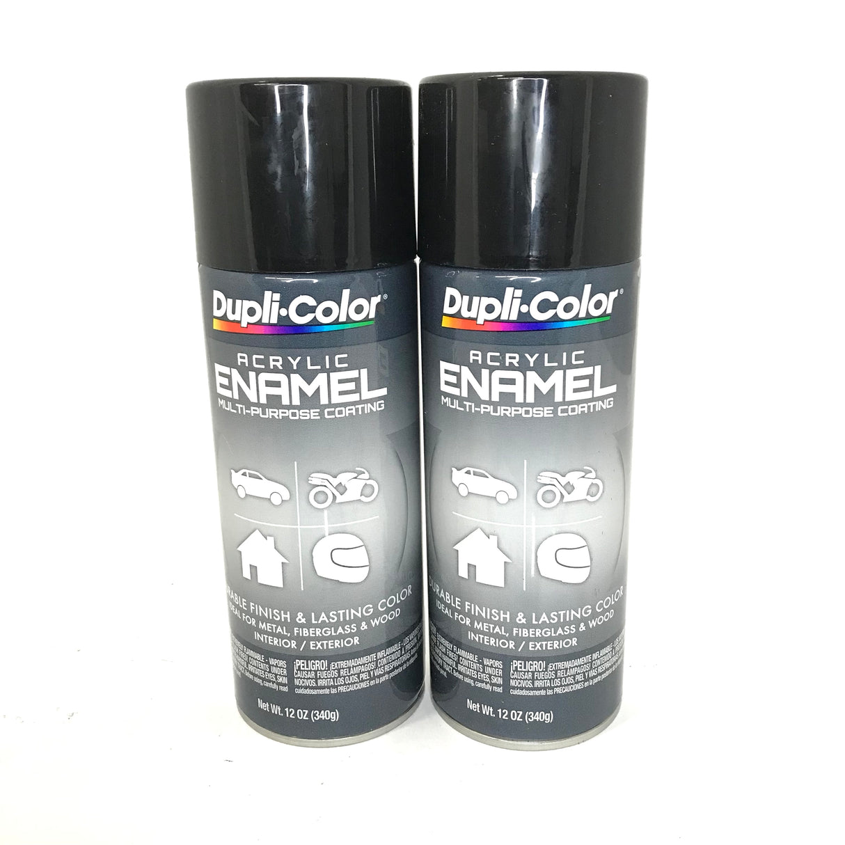 Duplicolor DA1600-2 PACK GLOSS BLACK Acrylic Enamel Multi-Purpose Coating - 12 oz Aerosol Can