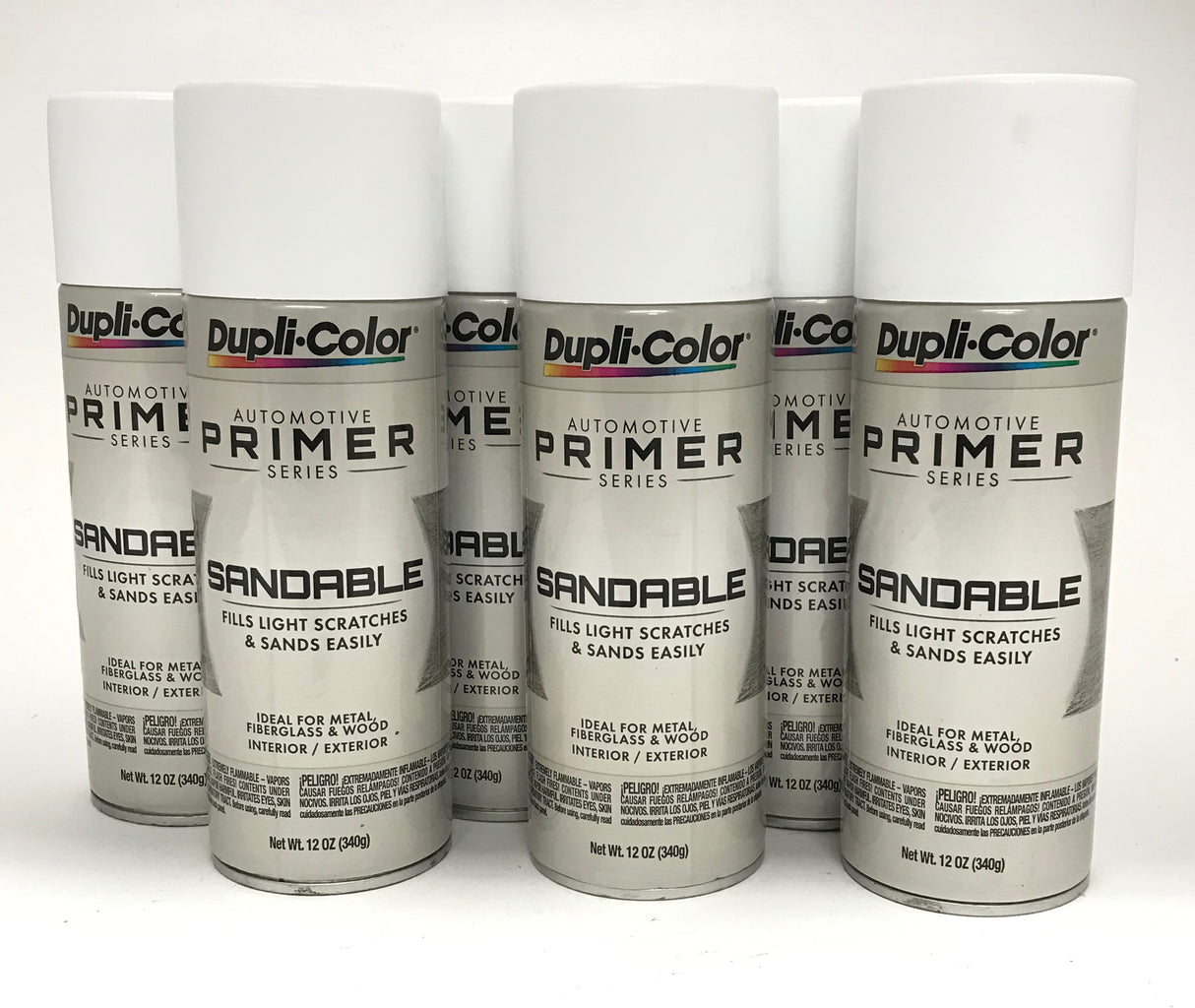 Duplicolor DAP1689-6 PACK WHITE Sandable All-Purpose Primer - 12 oz Aerosol