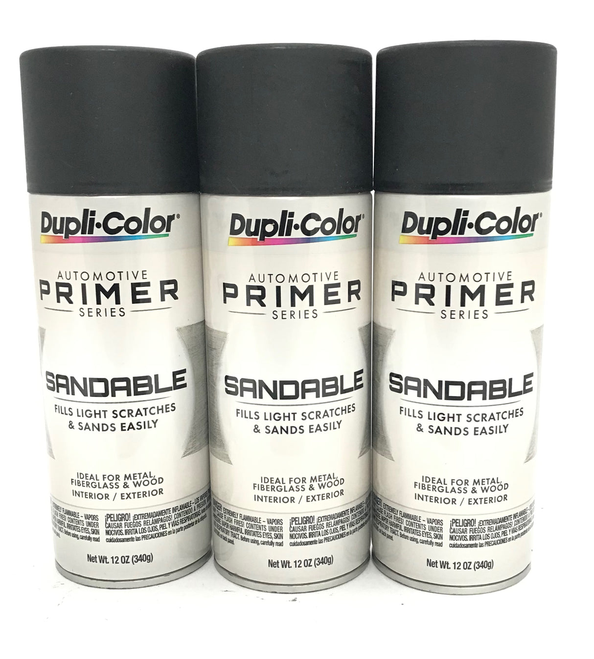 Duplicolor DAP1698-3 PACK BLACK HOT ROD Sandable All-Purpose Primer - 12 oz