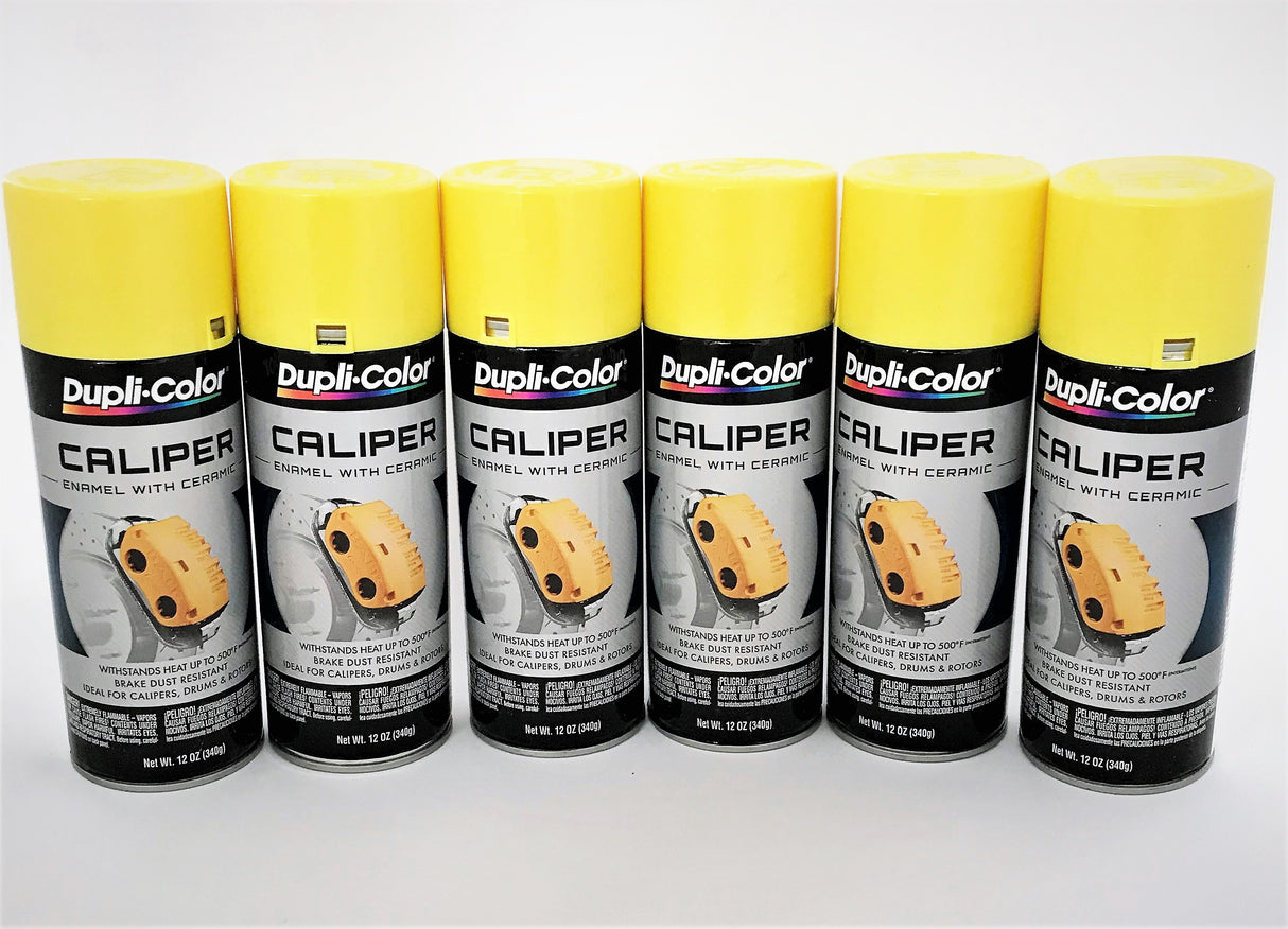 Duplicolor BCP101 - 6 Pack Caliper Spray Paint Yellow with Ceramic - 12 oz