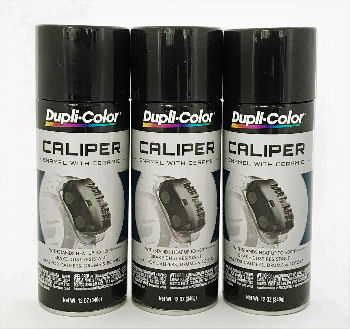 Duplicolor BCP102 - 3 Pack Caliper Spray Paint Black with Ceramic - 12 oz