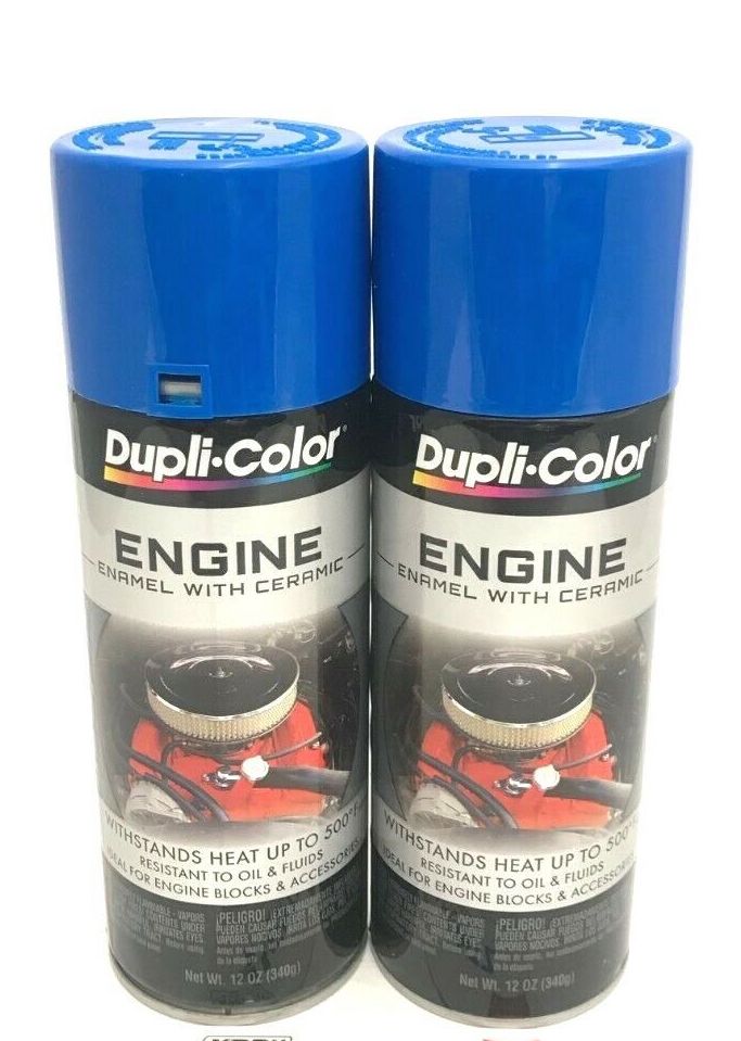 Duplicolor DE1601 - 2 Pack Engine Enamel Paint with Ceramic Ford Blue - 12 oz