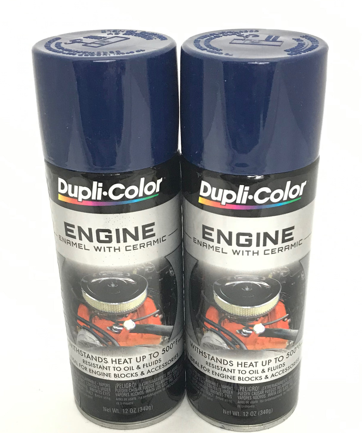 Duplicolor DE1606 - 2 Pack Engine Enamel Paint with Ceramic Ford Dark Blue - 12 oz