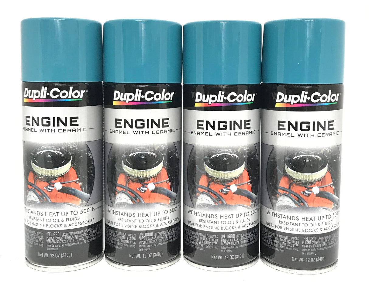 Duplicolor DE1610 - 4 Pack Engine Enamel Paint with Ceramic Pontiac Blue - 12 oz