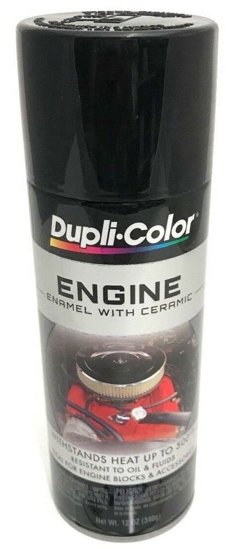 Duplicolor DE1613 Engine Enamel with Ceramic Gloss Black Color - 12 oz Aerosol Can