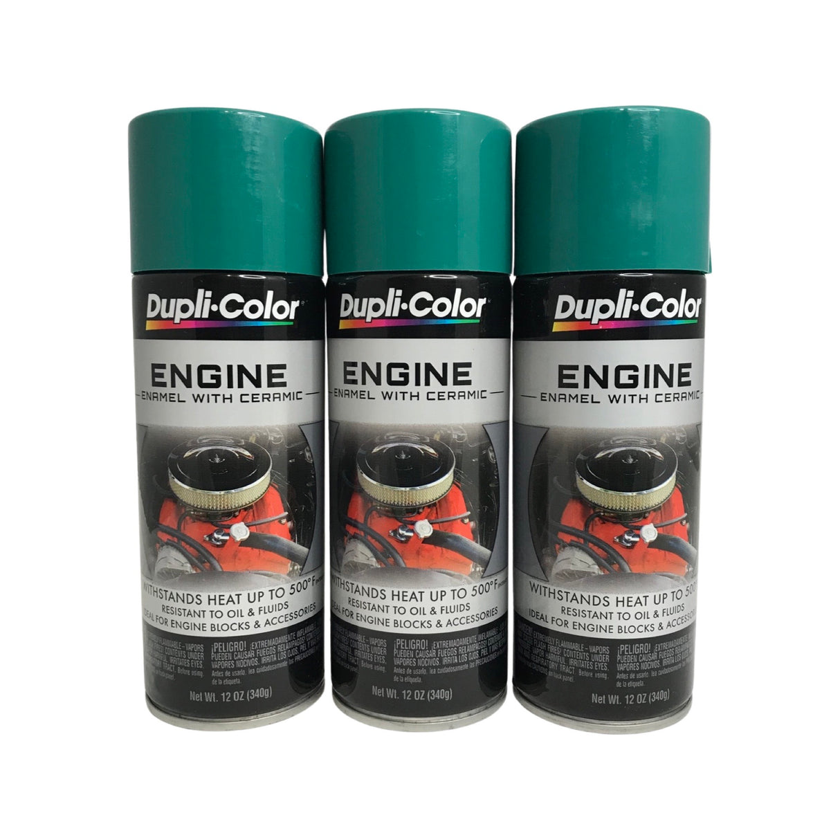 Duplicolor DE1617(3) Ford Green Engine Enamel Paint W/ Ceramic Resins - 12oz.