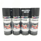 Duplicolor DE1635-4 PACK Engine Enamel with Ceramic Semi Gloss Black color - 12 oz Aerosol Can