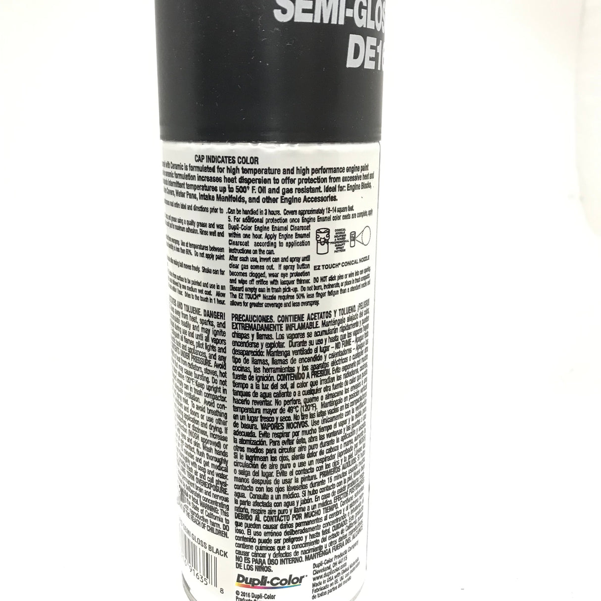 Duplicolor DE1635-4 PACK Engine Enamel with Ceramic Semi Gloss Black color - 12 oz Aerosol Can