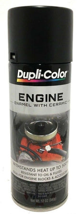 Duplicolor DE1635 Engine Enamel with Ceramic Semi Gloss Black color - 12 oz Aerosol Can