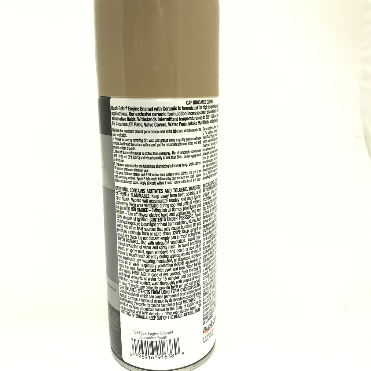 Duplicolor DE1638-6 PACK Engine Enamel Paint w/ Ceramic, CUMMINS BEIGE - 12 oz