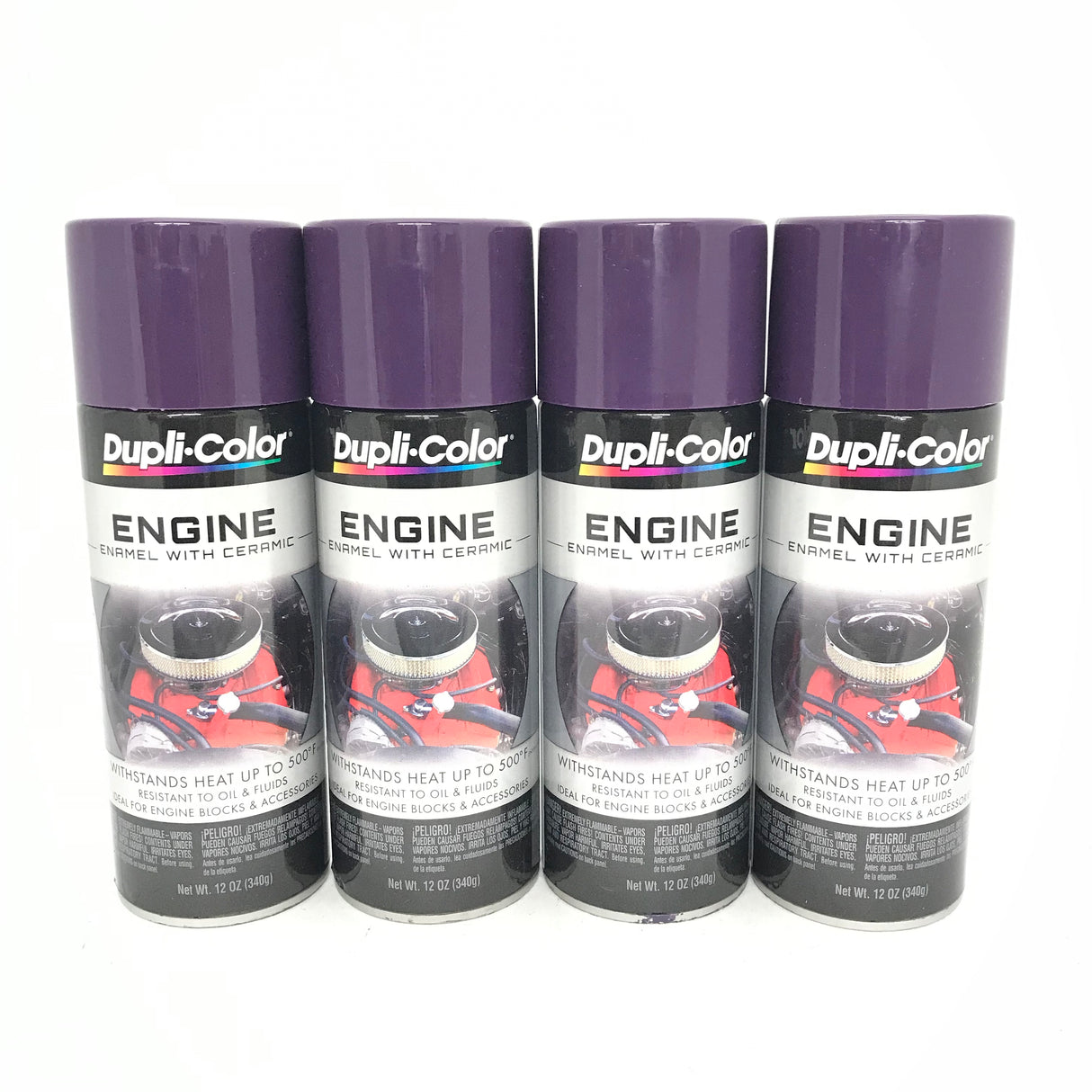 Duplicolor DE1640-4 PACK Engine Enamel with Ceramic Plum Purple color - 12 oz Aerosol Can