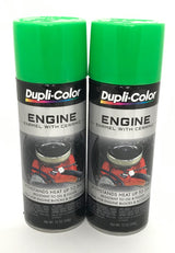 Duplicolor DE1641-2 PACK Engine Enamel with Ceramic Grabber Green color - 12 oz Aerosol Can
