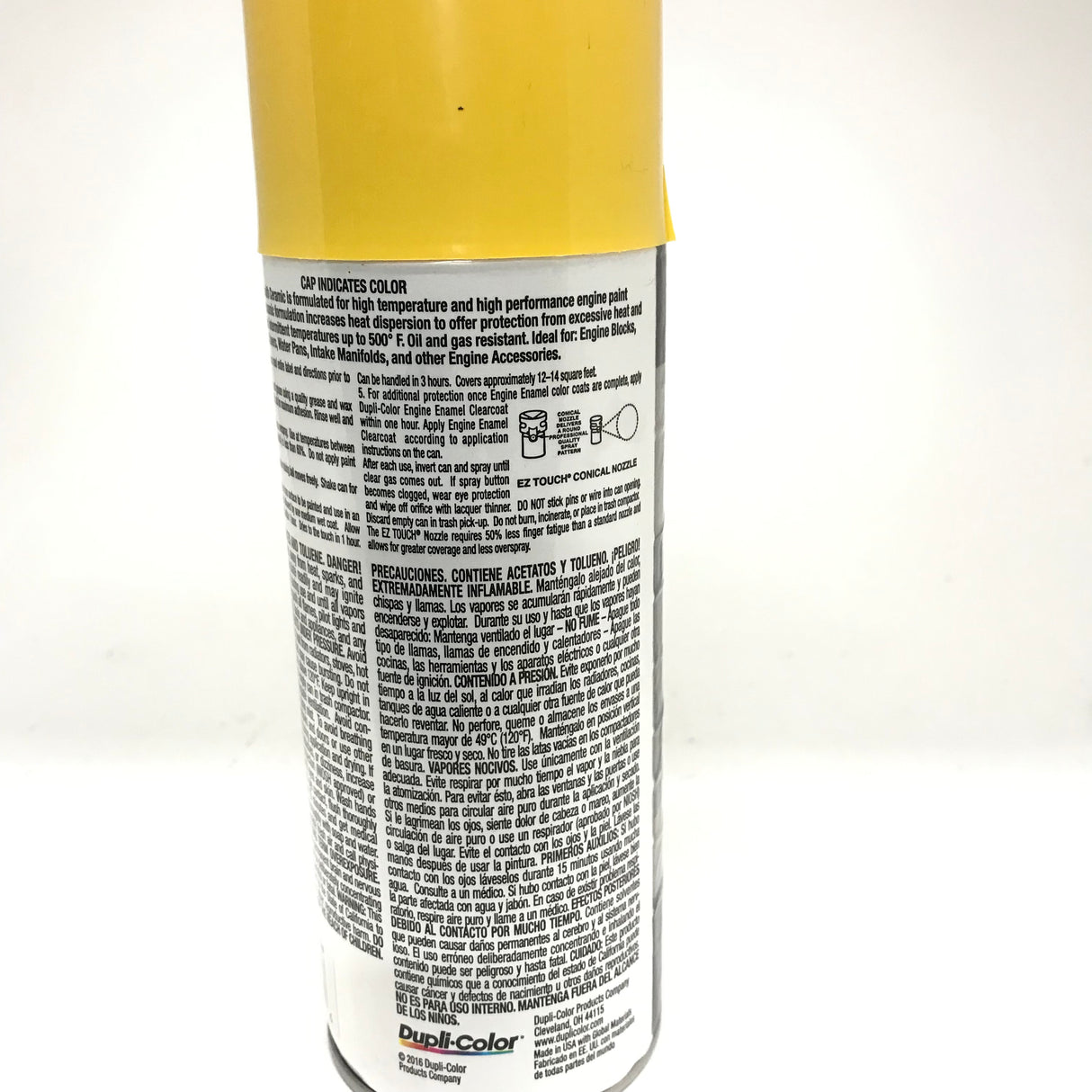Duplicolor DE1642-4 PACK Engine Enamel with Ceramic Daytona Yellow Color - 12 oz Aerosol Can