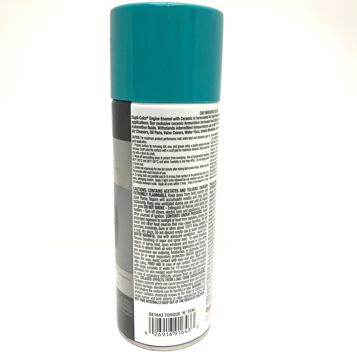 Duplicolor DE1643 Engine Enamel Paint with Ceramic Torque & Teal - 12 oz Aerosol