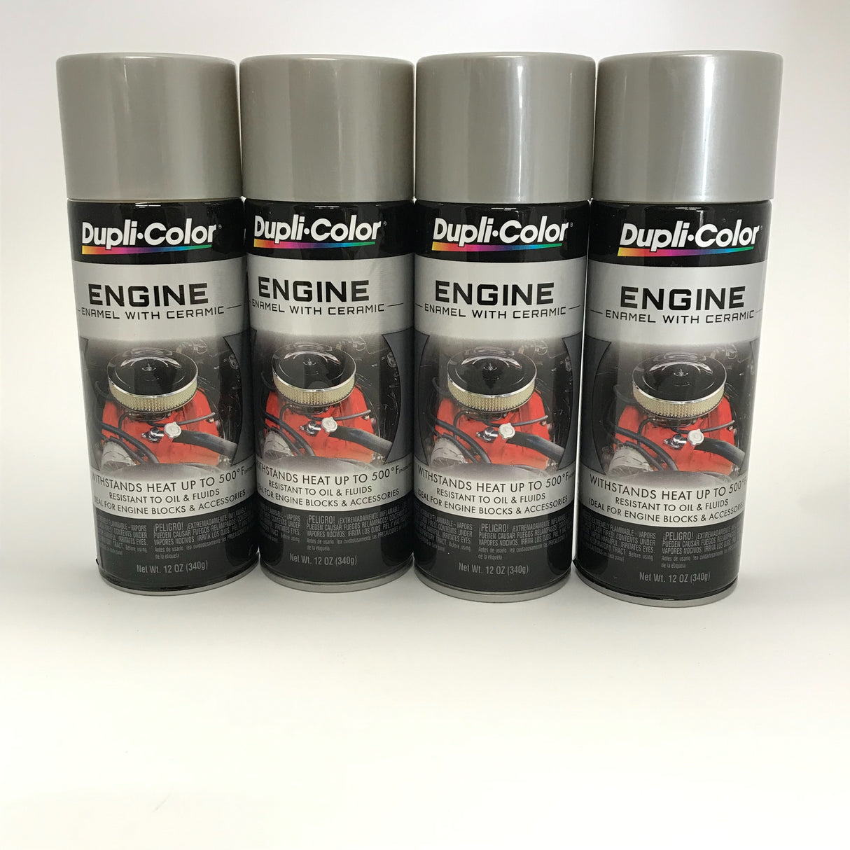 Duplicolor DE1650-4 PACK Cast Coat Aluminum Engine Enamel Paint w/ Ceramic 12oz