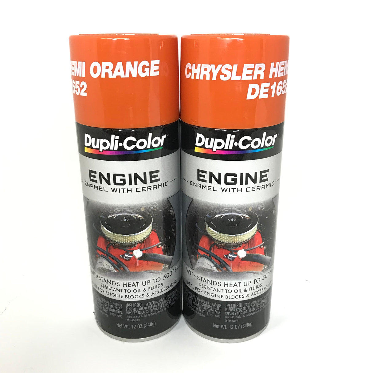 Duplicolor DE1652-2 PACK CHRYSLER HEMI ORANGE Engine Enamel with Ceramic - 12 oz Aerosol Can