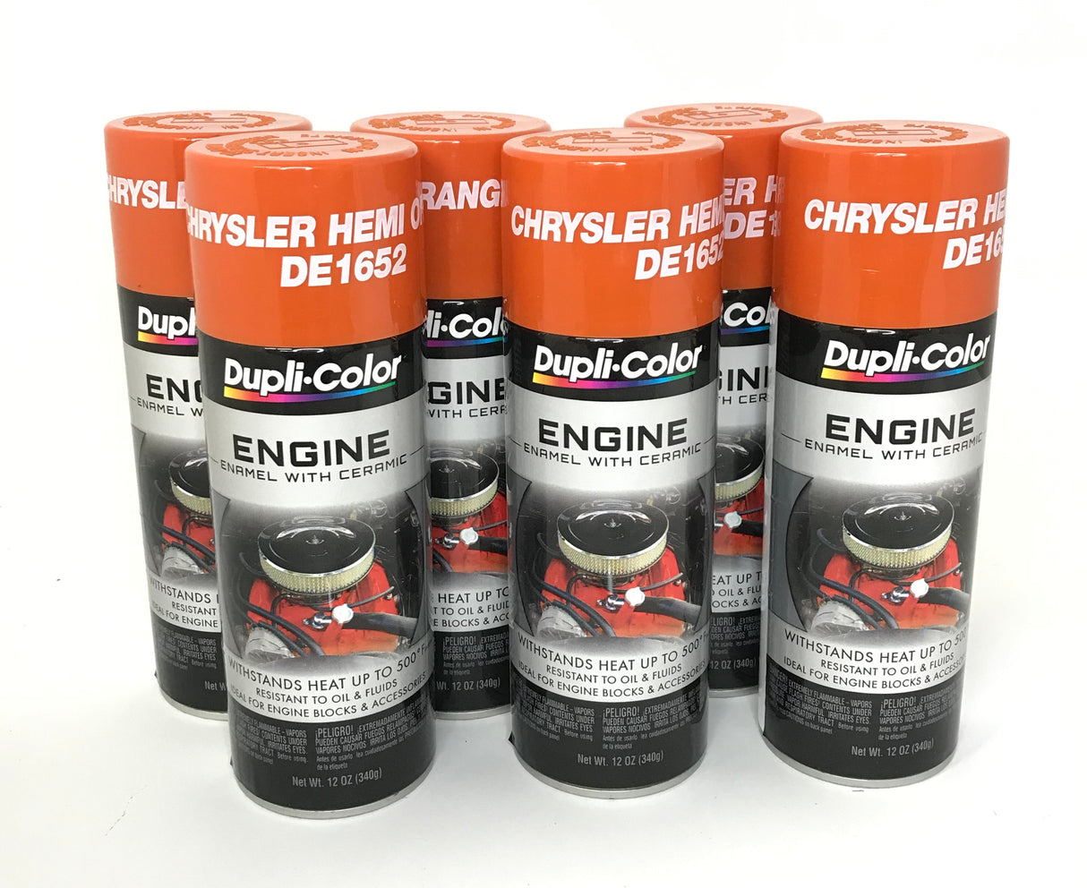 Duplicolor DE1652-6 PACK CHRYSLER HEMI ORANGE Engine Enamel with Ceramic - 12 oz Aerosol Can
