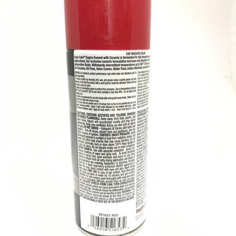 Duplicolor DE1653 Engine Enamel with Ceramic Red color - 12 oz Aerosol Can