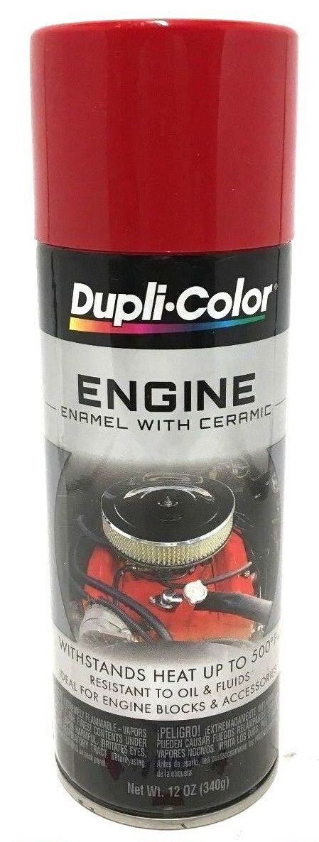 Duplicolor DE1653 Engine Enamel with Ceramic Red color - 12 oz Aerosol Can
