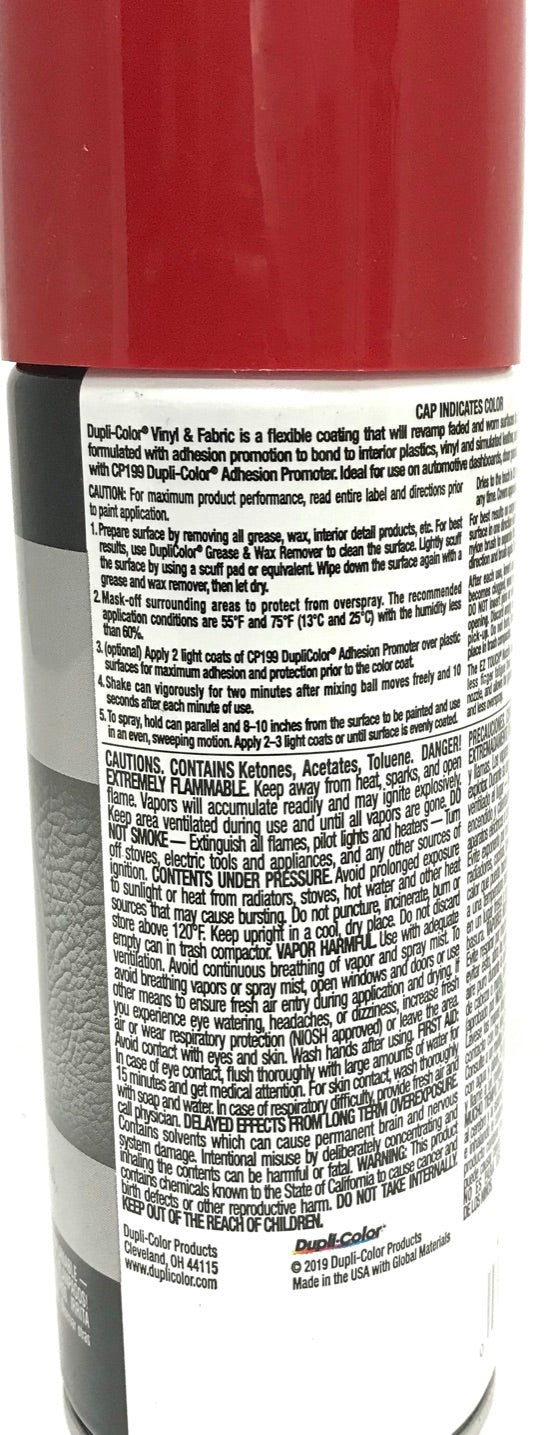 Duplicolor HVP100 - 6 Pack Vinyl & Fabric Spray Paint Red - 11 oz