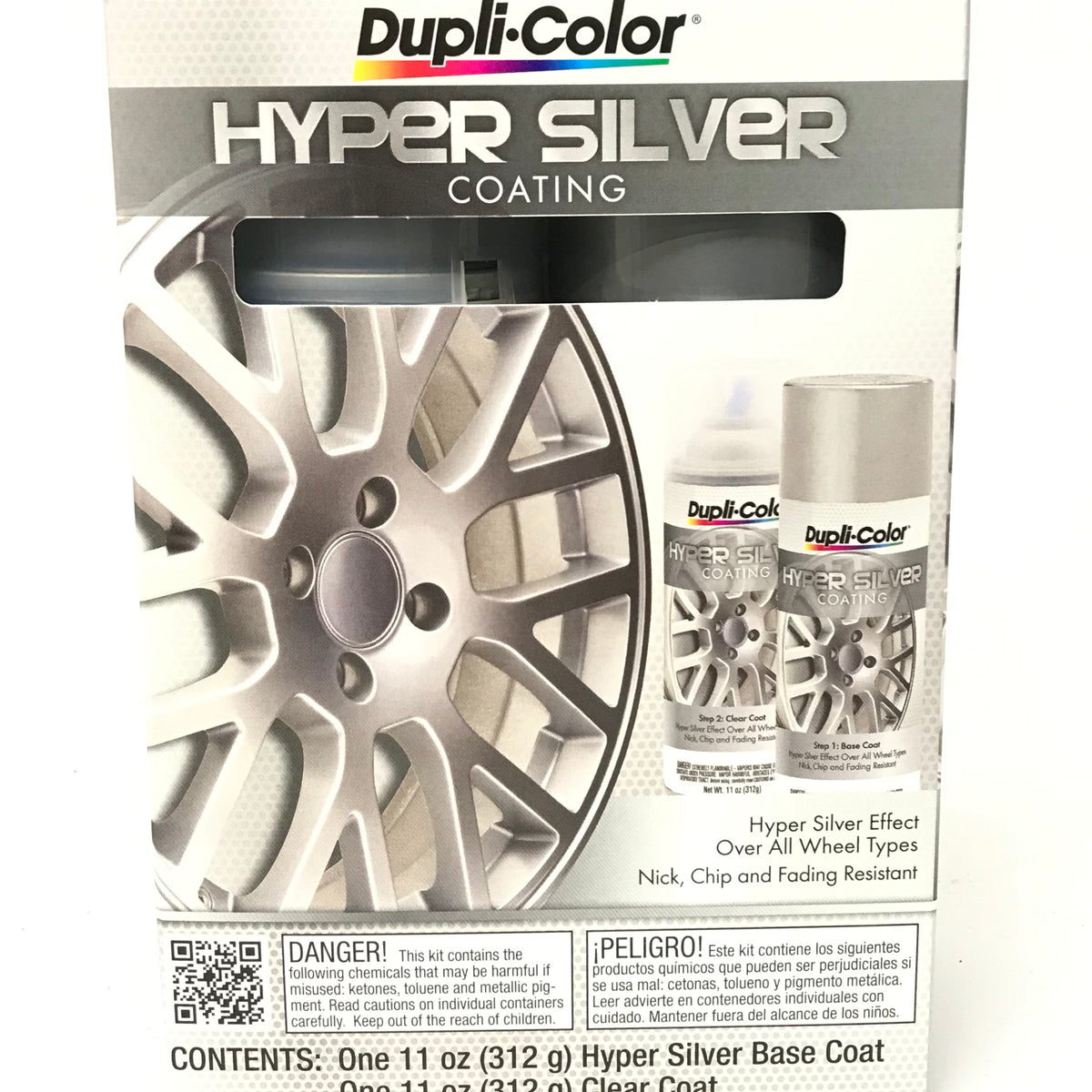 Hyper Silver Color Code Duplicolor HSK100 Hyper Silver Metallic Coating 2 Can Kit - Chip Resis ...