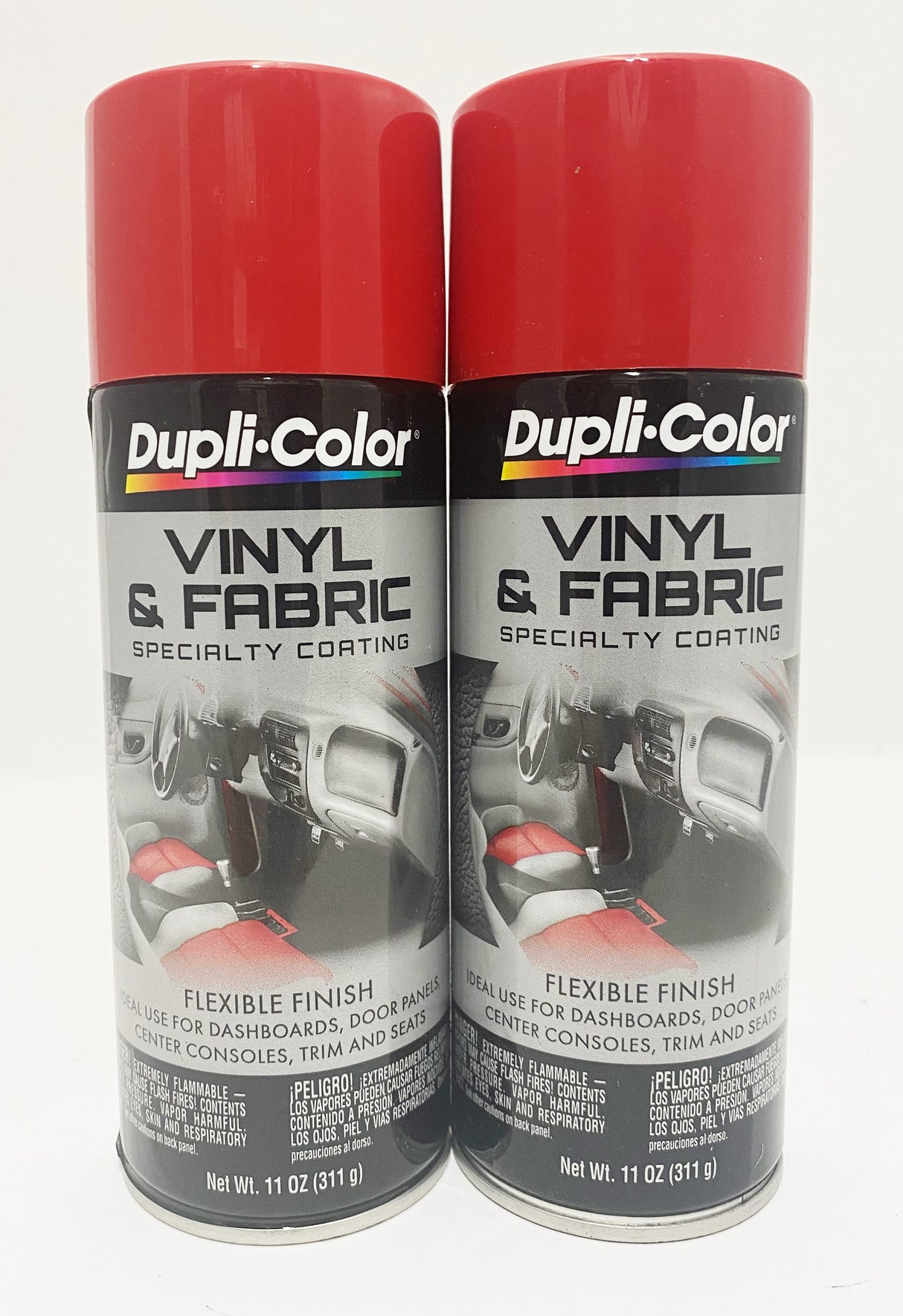 Duplicolor HVP100 - 2 Pack Vinyl & Fabric Spray Paint Red - 11 oz
