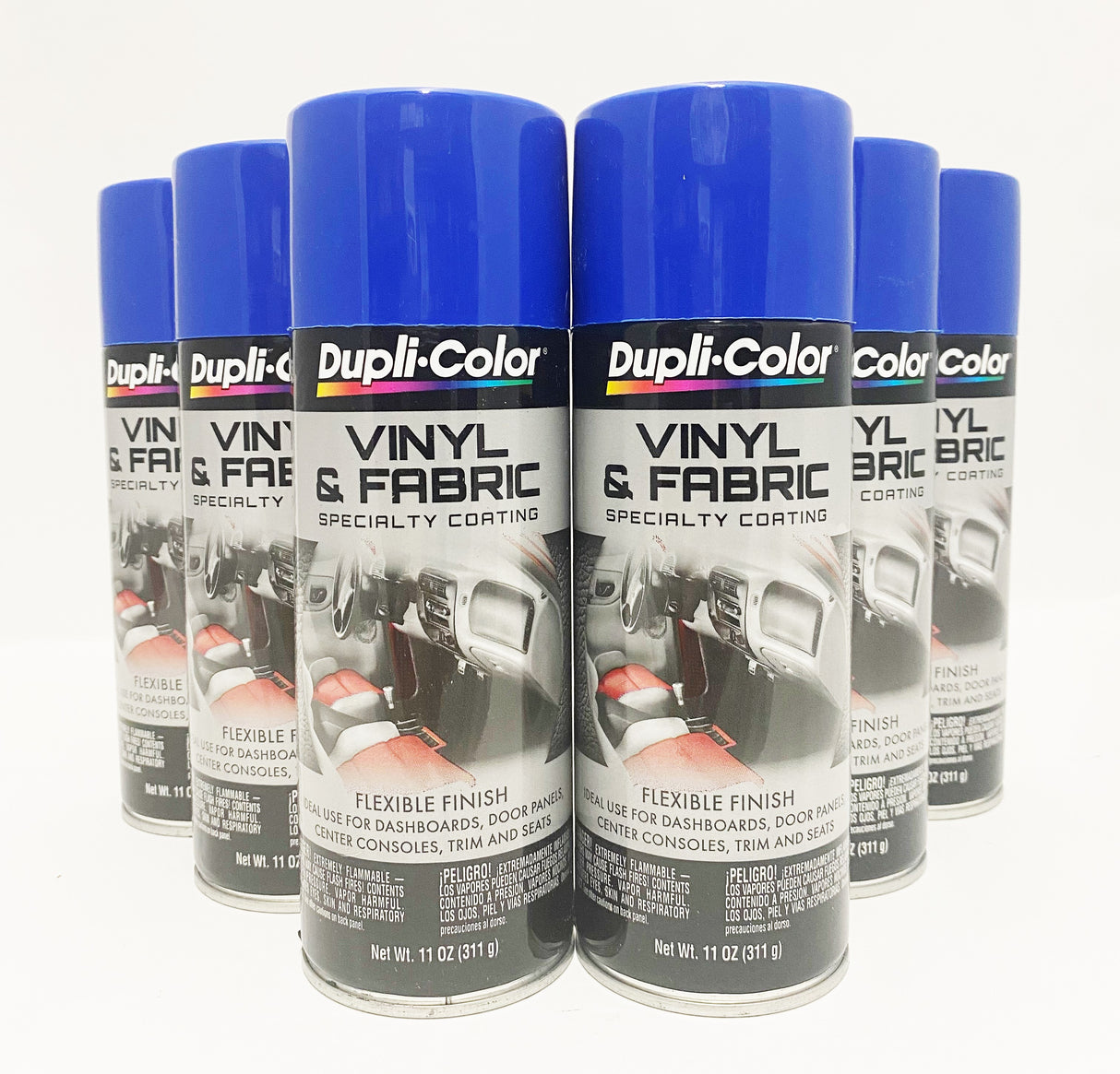 Duplicolor HVP102 - 6 Pack Vinyl & Fabric Spray Paint Blue - 11 oz