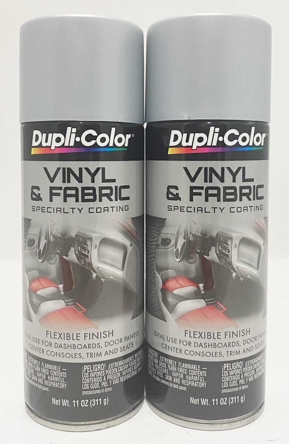 Duplicolor HVP103 - 2 Pack Vinyl & Fabric Spray Paint Silver - 11
