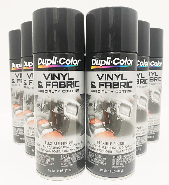 Duplicolor HVP104 - 6 Pack Vinyl & Fabric Spray Paint Gloss Black - 11 – Heintz