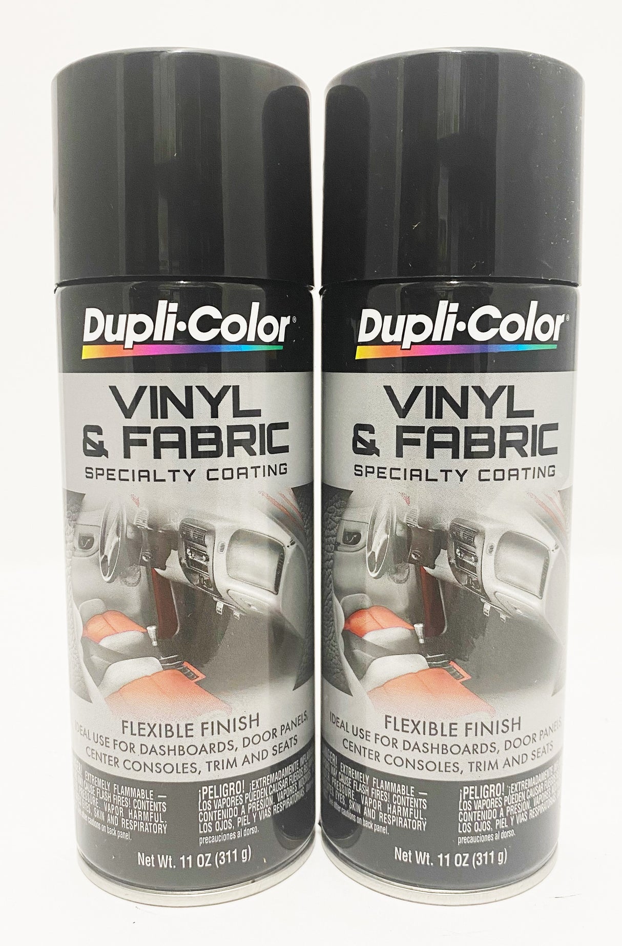 Duplicolor HVP104 - 2 Pack Vinyl & Fabric Spray Paint Gloss Black - 11 oz