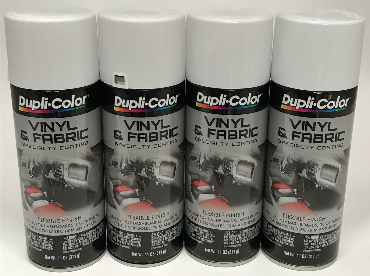 Duplicolor HVP105 - 4 Pack Vinyl & Fabric Spray Paint White - 11 oz