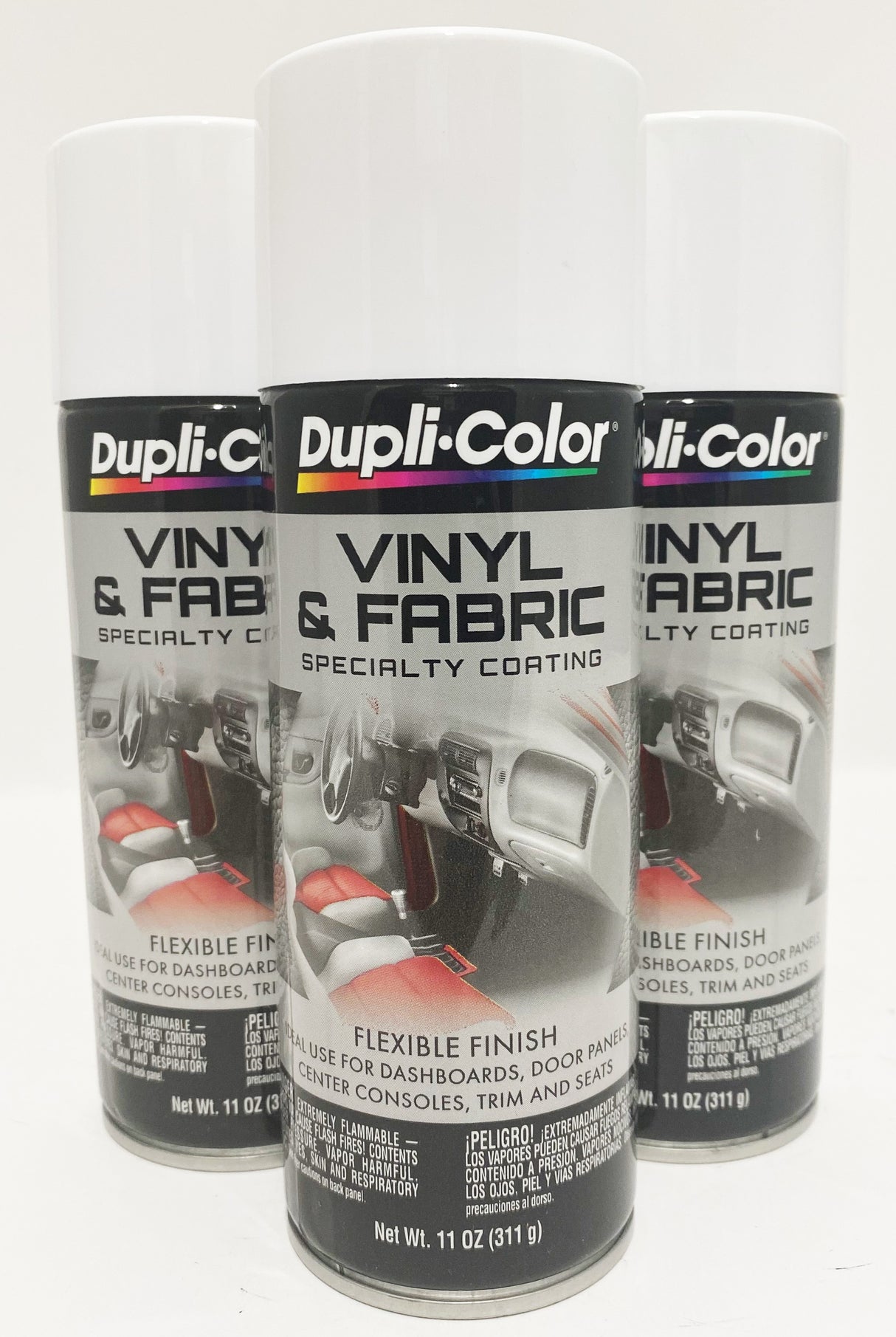 Duplicolor HVP105 - 3 Pack Vinyl & Fabric Spray Paint White - 11 oz