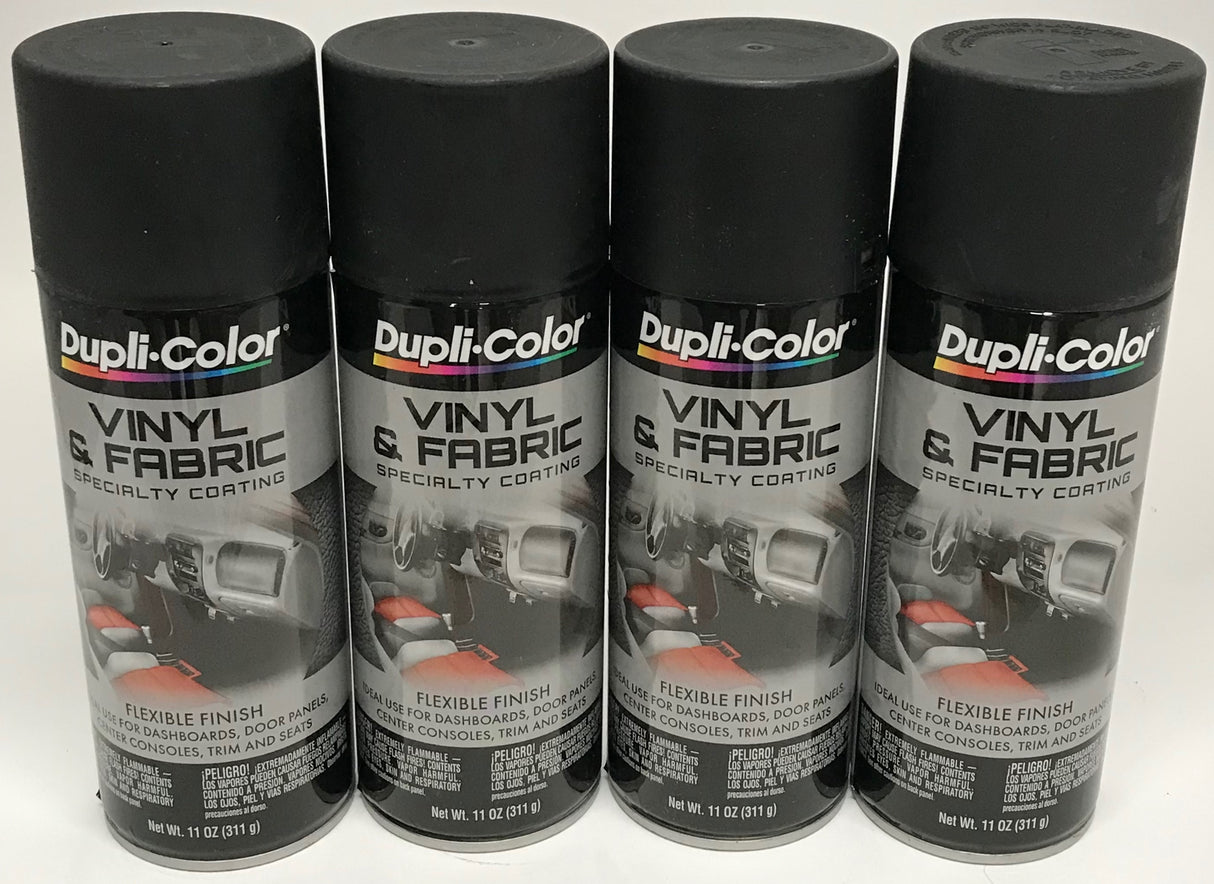 Duplicolor HVP106 - 4 Pack Vinyl & Fabric Spray Paint Flat Black