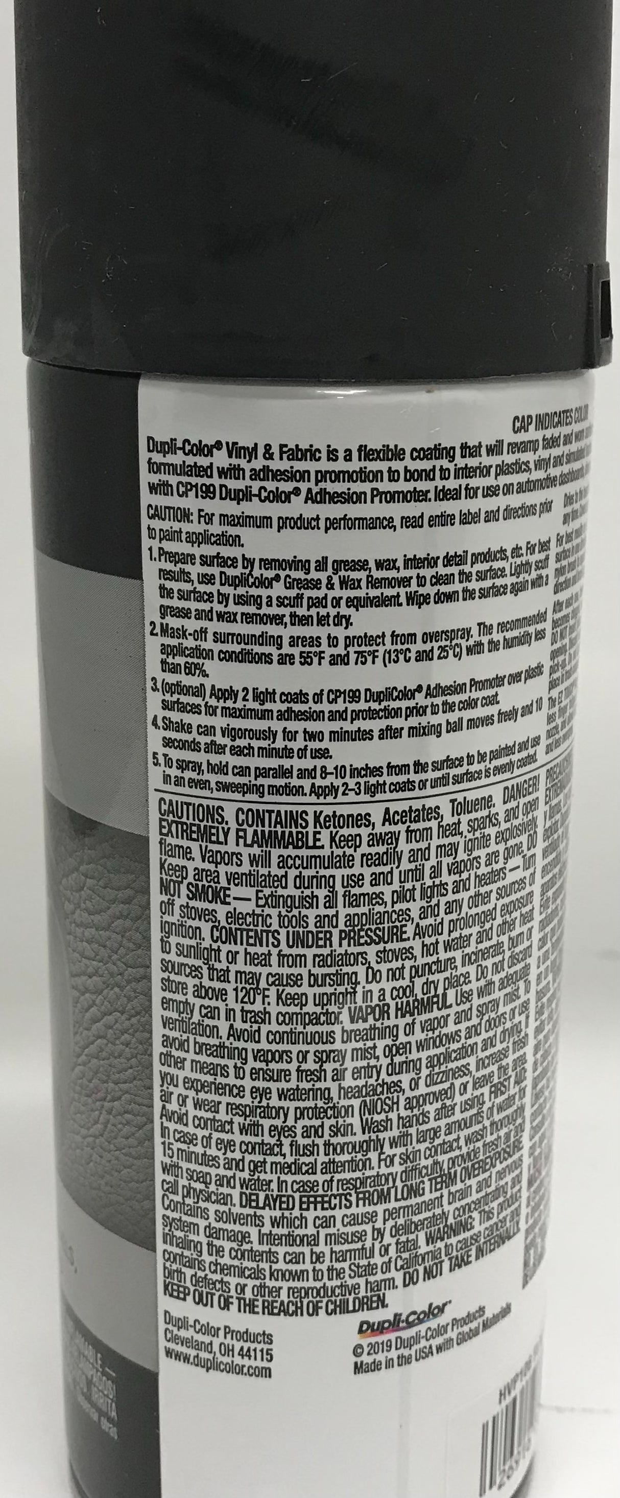 Duplicolor HVP106 - 4 Pack Vinyl & Fabric Spray Paint Flat Black - 11 oz