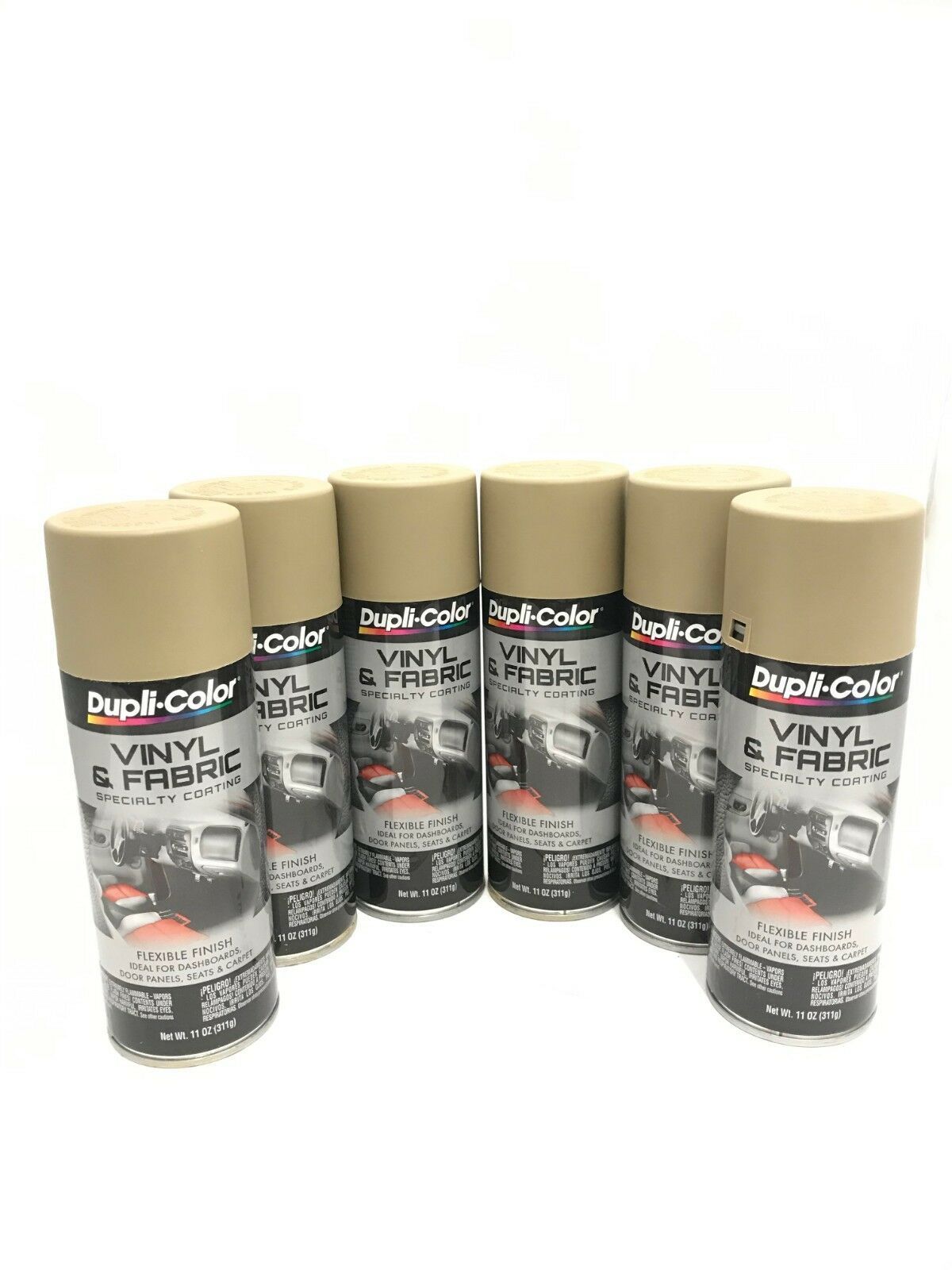 Duplicolor HVP108 6 Pack Vinyl Fabric Spray Paint Desert Sand