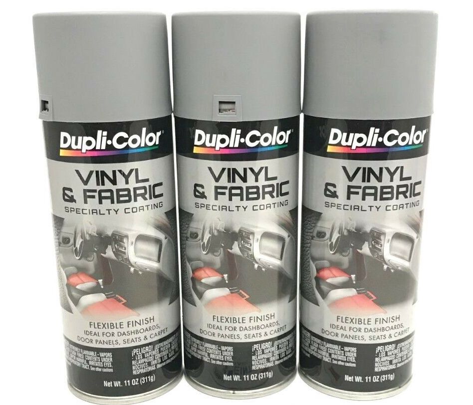 Duplicolor HVP109 - 3 Pack Vinyl & Fabric Spray Paint Medium Gray - 11 oz