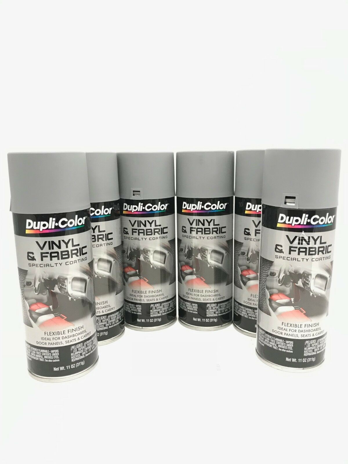 Duplicolor HVP109 - 6 Pack Vinyl & Fabric Spray Paint Medium Gray