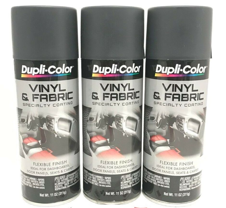 Duplicolor HVP111 - 3 Pack Vinyl & Fabric Spray Paint Charcoal Gray - 11 oz