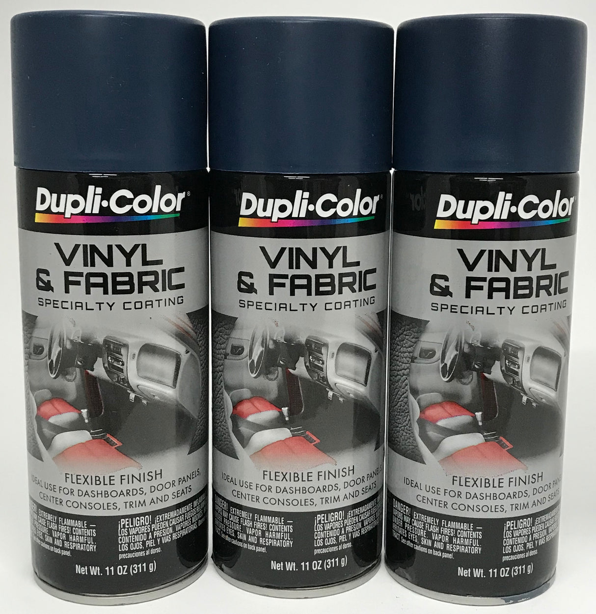 Duplicolor HVP112 - 3 Pack Vinyl & Fabric Spray Paint Medium Blue - 11 oz