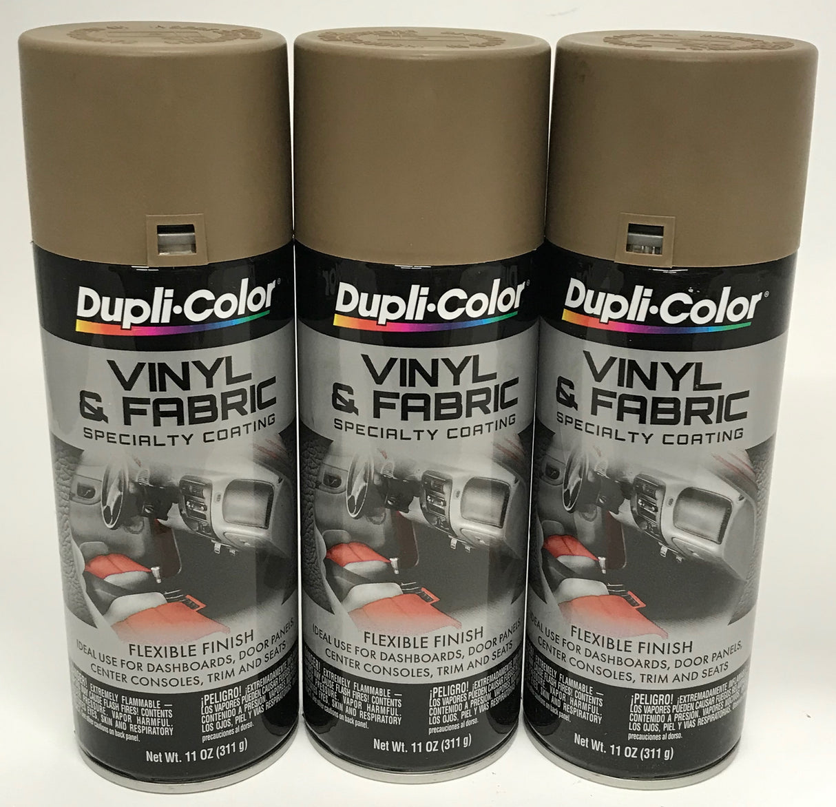 Duplicolor HVP113 - 3 Pack Vinyl & Fabric Spray Paint Medium Beige - 11 oz.