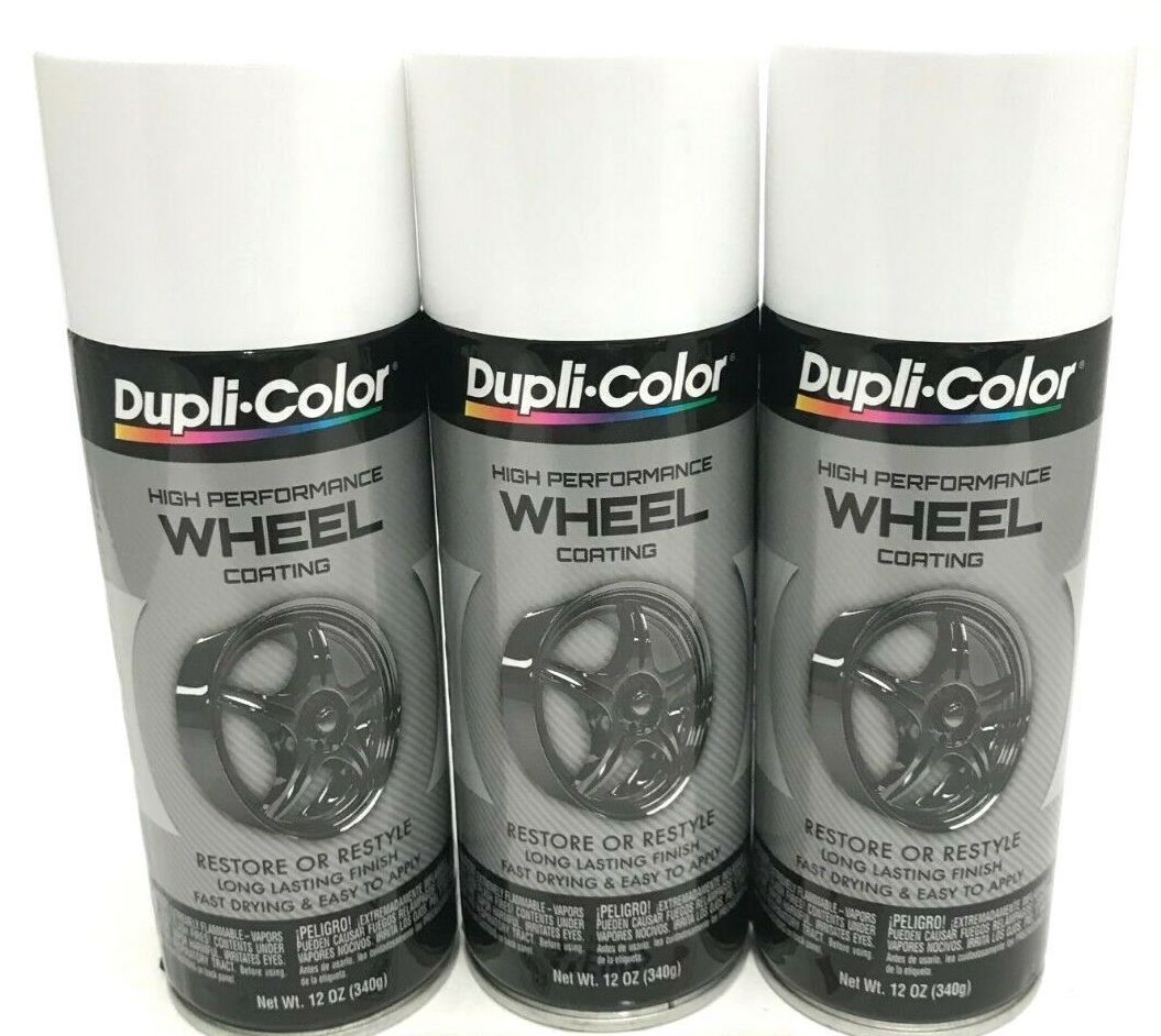 Duplicolor HWP100 - 3 Pack Wheel Coating Spray Paint White - 12 oz