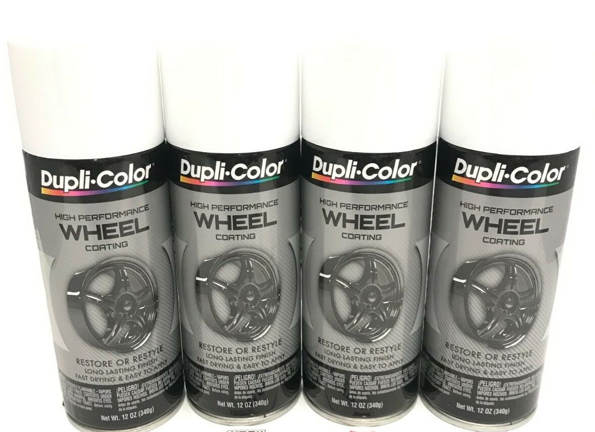 Duplicolor HWP100 - 4 Pack Wheel Coating Spray Paint White - 12 oz