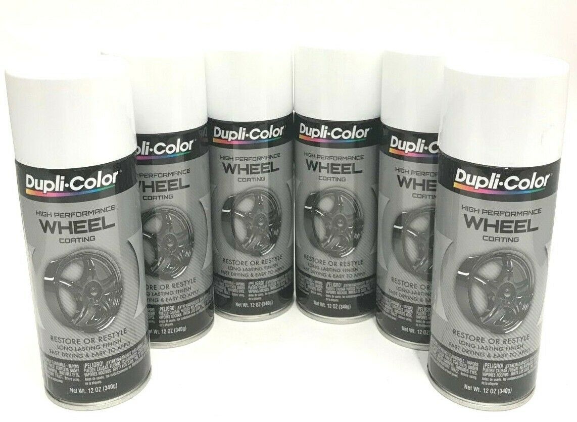 Duplicolor HWP100 - 6 Pack Wheel Coating Spray Paint White - 12 oz