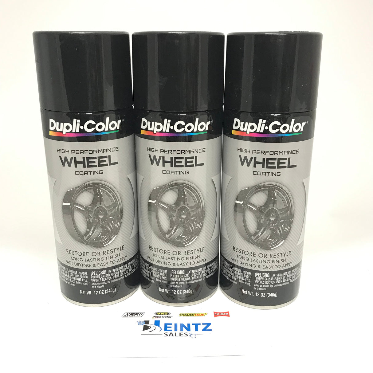 Duplicolor HWP108 - 3 Pack Wheel Coating Spray Paint Gloss Black - 12 oz
