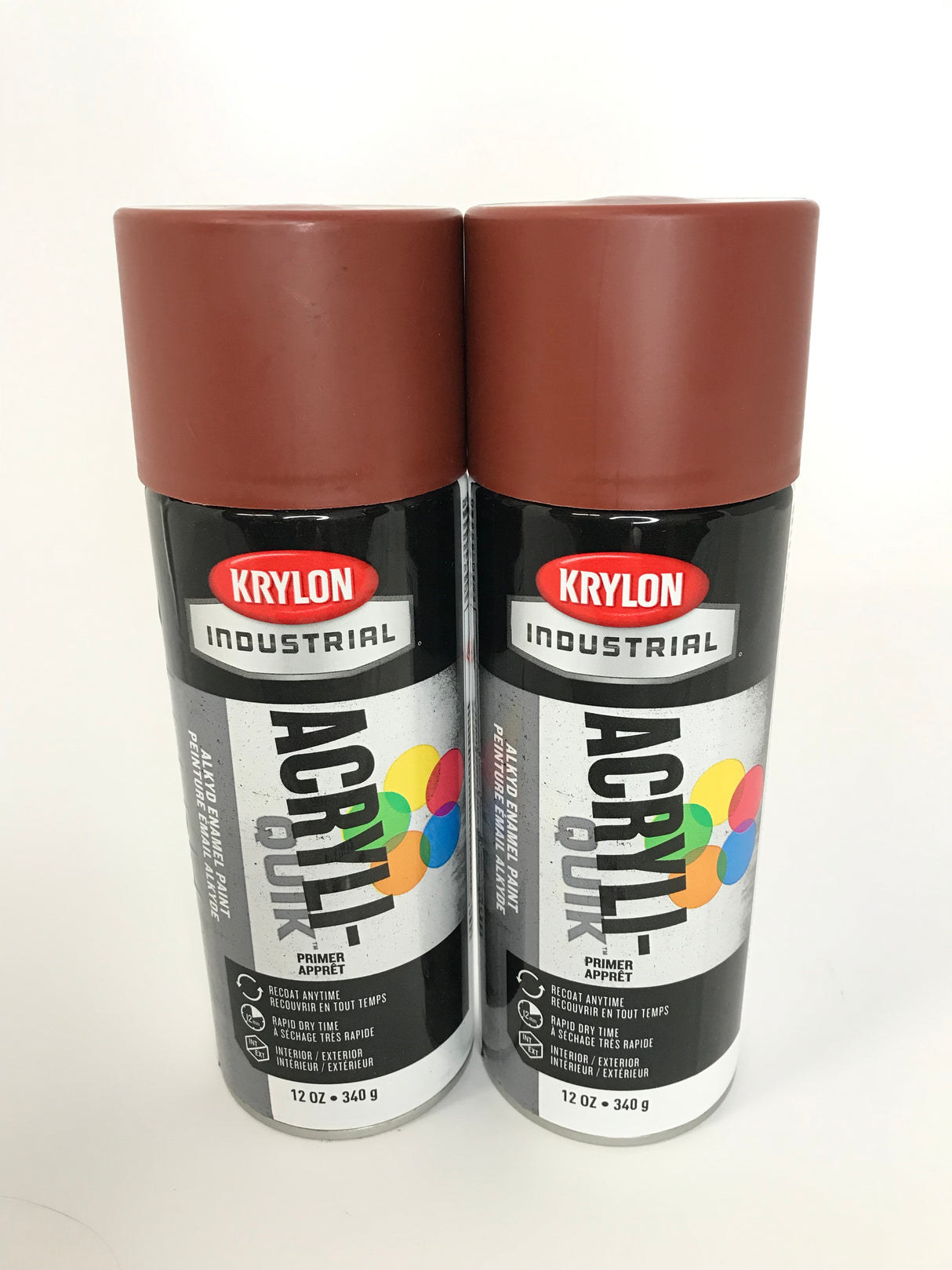 Krylon K01317A07-2 PACK Acryli-Quik RUDDY BROWN Primer - Alkyd Enamel - 12 oz