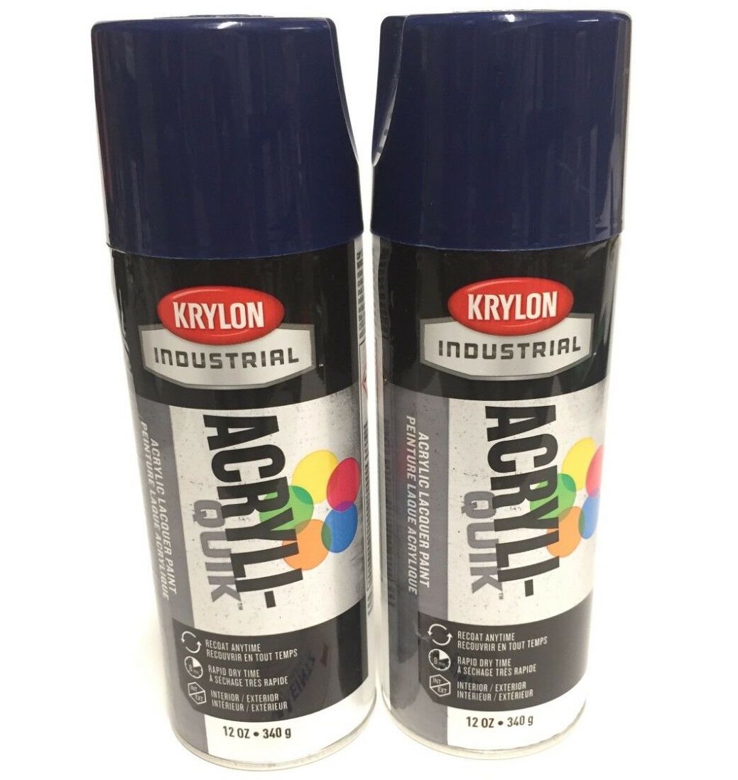 Krylon K01901A07-2 PACK Acryli-Quik REGAL BLUE Acrylic Lacquer Paint - Recoat - Interior - Exterior - 12 oz