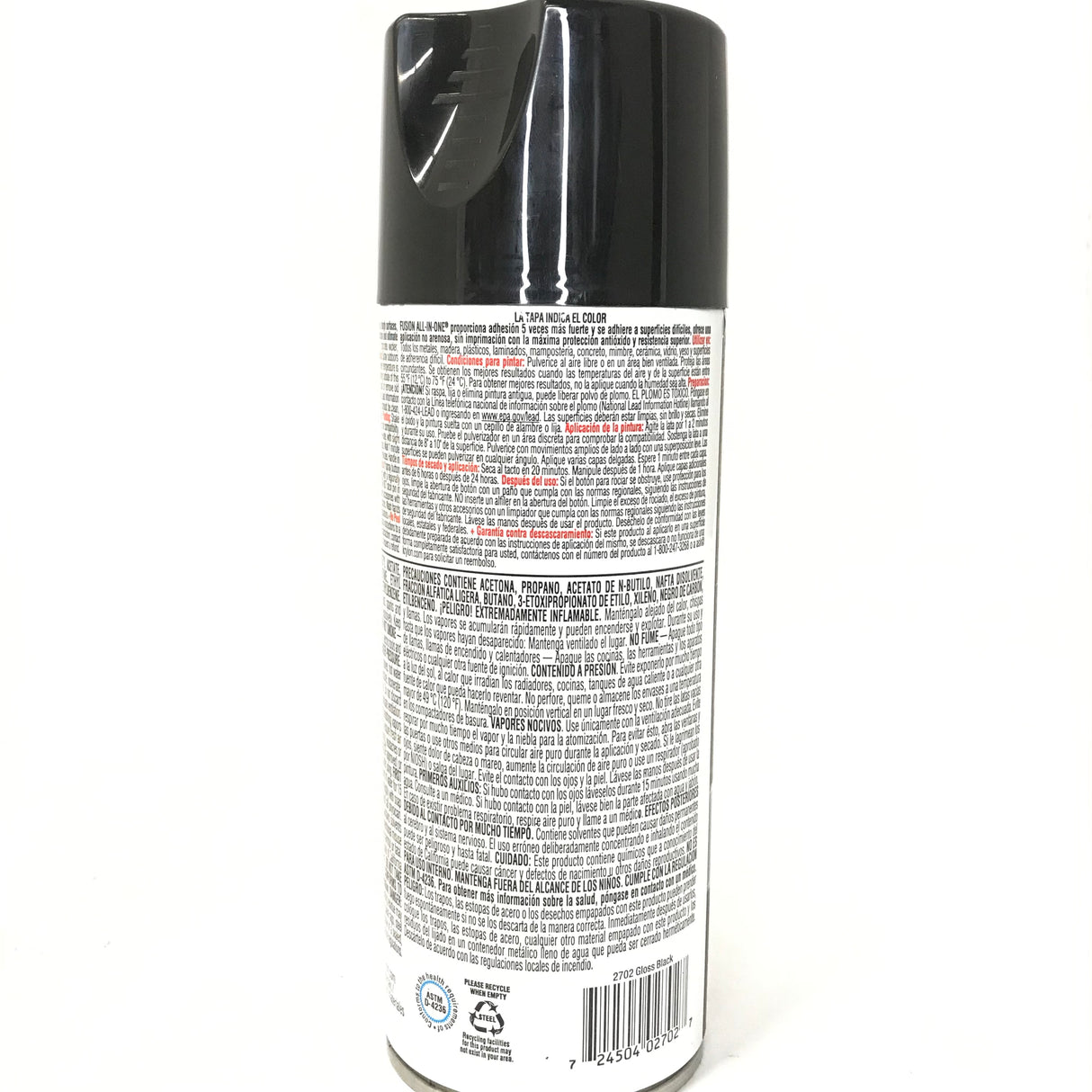 KRYLON 2702-2 PACK GLOSS BLACK All-In-One Fusion Paint & Primer - No Peel - 12 oz Aerosol